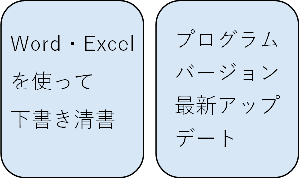 Word・Excelを使って下書き清書
プログラムバージョン最新アップデート